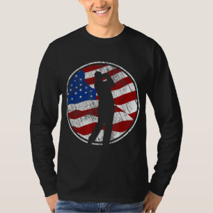 Golf American Flag USA Golfer Vintag Golf T-Shirt
