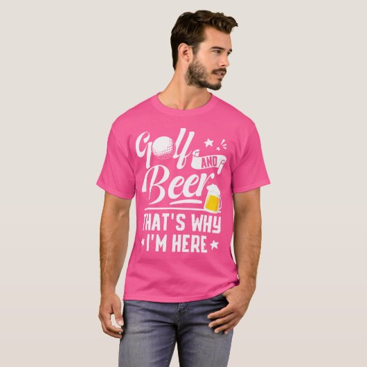 Golf And Beer Funny Fathers Day Drinking Birthday T-Shirt (Vorne ganz)