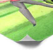 Golf Aquarellgolfer Golf auf Grün Poster (Ecke)