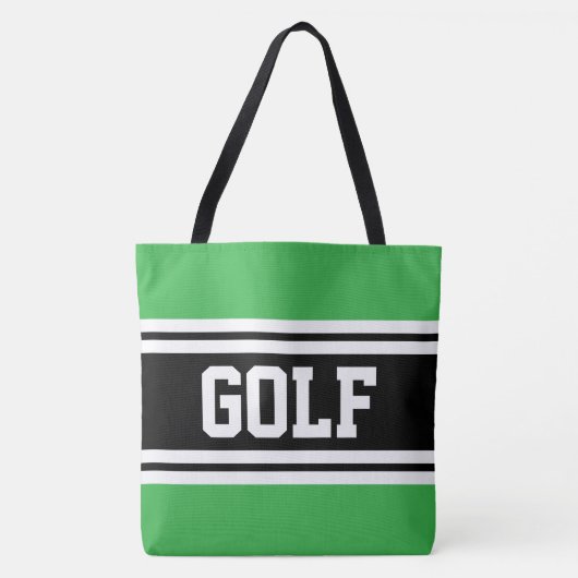 GOLF Athletic Green Schwarz-weiß Racing Stripes Tasche (Vorderseite)