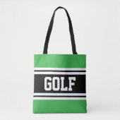 GOLF Athletic Green Schwarz-weiß Racing Stripes Tasche (Vorderseite)