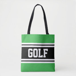 GOLF Athletic Green Schwarz-weiß Racing Stripes Tasche