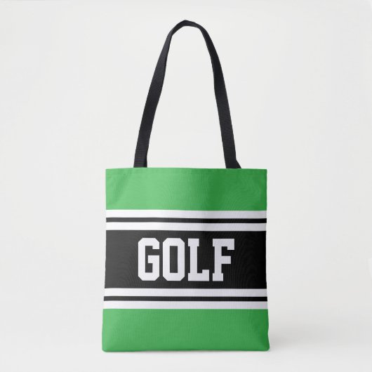 GOLF Athletic Green Schwarz-weiß Racing Stripes Tasche (Vorderseite)