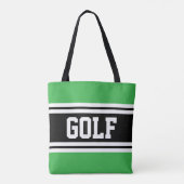 GOLF Athletic Green Schwarz-weiß Racing Stripes Tasche (Rückseite)