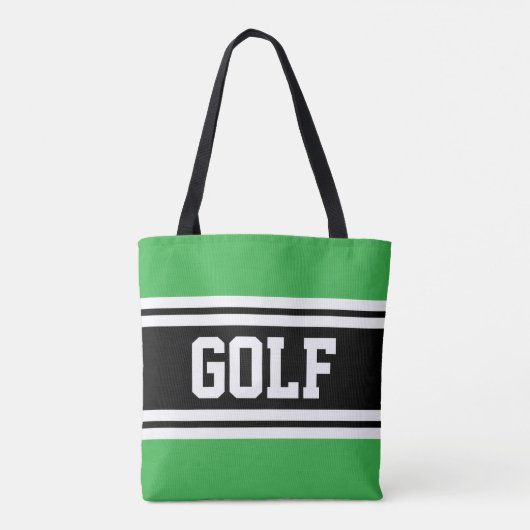 GOLF Athletic Green Schwarz-weiß Racing Stripes Tasche (Rückseite)