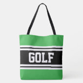 GOLF Athletic Green Schwarz-weiß Racing Stripes Tasche (Rückseite)