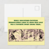 "Golf auf ägyptischen Hieroglyphen" Postkarte (Vorne/Hinten)