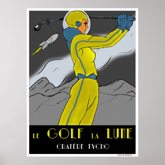 Golf auf dem Mond Poster (Vorne)