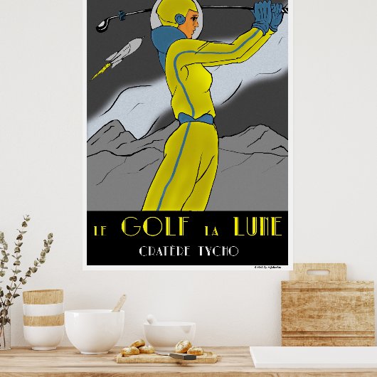 Golf auf dem Mond Poster (Küche)