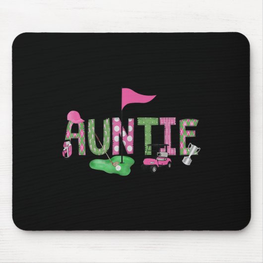 Golf Auntie Nk Hole in einem Golf 1st Birthday Gir Mousepad (Vorne)
