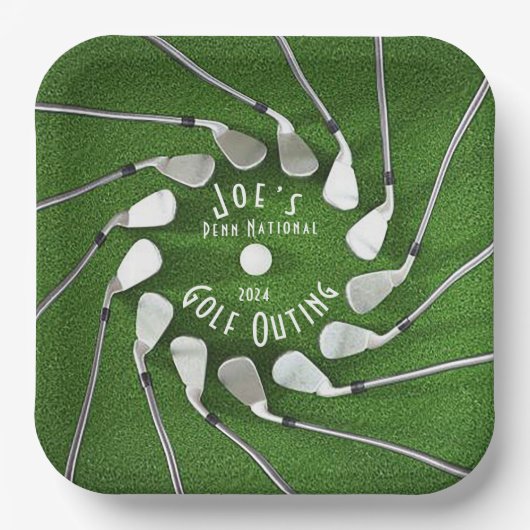 Golf Ausflug Quadratischer Papier Teller (Vorderseite)