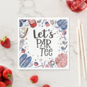 Golf-Ausrüstung mit Text Let Par Tee Golfparty Serviette (Beispiel)