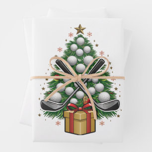 Golf-Ausrüstung Weihnachtsbaum Weihnachten Golf Geschenkpapier Set