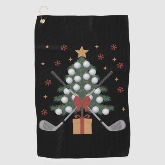 Golf-Ausrüstung Weihnachtsbaum Weihnachten Golf Golfhandtuch (Vorderseite)