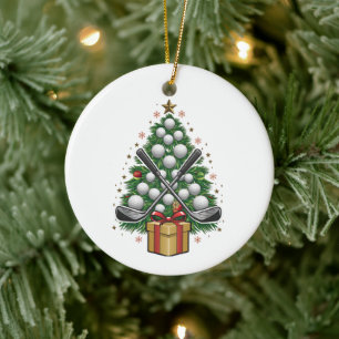 Golf-Ausrüstung Weihnachtsbaum Weihnachten Golf Keramik Ornament