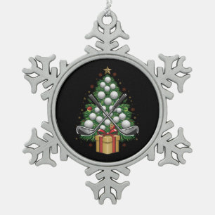 Golf-Ausrüstung Weihnachtsbaum Weihnachten Golf Schneeflocken Zinn-Ornament