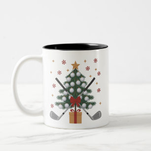 Golf-Ausrüstung Weihnachtsbaum Weihnachten Golf Zweifarbige Tasse