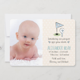 Golf Baby Announcement Boy Ankündigung