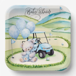 Golf Baby Boy Blue Themed Pappteller
