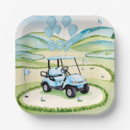 Golf Baby Boy Blue Themed Pappteller