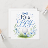 Golf Baby Boy Karte (Vorderseite/Rückseite Beispiel)