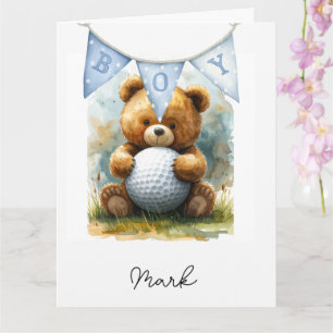 Golf Baby Boy Thema auf dem Golfplatz Karte