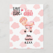 Golf Baby Dusche Baby Golfer Golfer pink Thema Postkarte (Vorderseite)