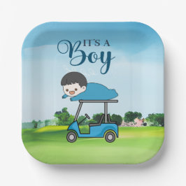 Golf Baby Dusche für Junge Pappteller