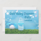 Golf Baby Dusche mit Golf Ball und Milchflasche Einladung (Vorderseite)
