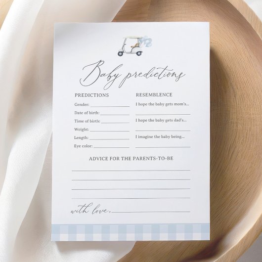 Golf Baby Dusche Vorhersagen und Ratschläge Einladung