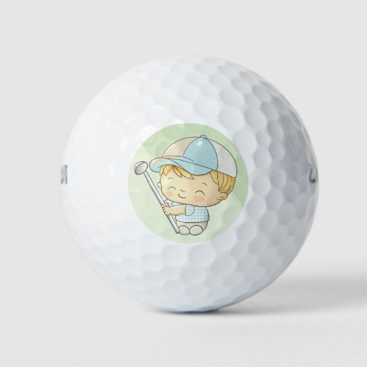 Golf Baby Dusche Wasserfarbe Niedlich Junge Golfball (Vorderseite)