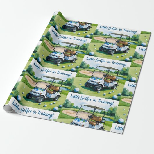 Golf Baby Duwer Blue thematisches Wrapping Paper Geschenkpapier (Ungerollt)