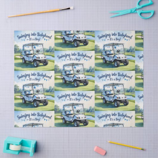 Golf Baby Duwer Blue thematisches Wrapping Paper Seidenpapier (Basteln)