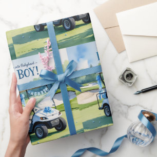 Golf Baby Duwer Blue thematisiert Geschenkpapier