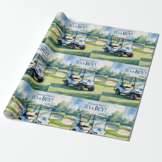 Golf Baby Duwer Blue thematisiert Geschenkpapier (Ungerollt)