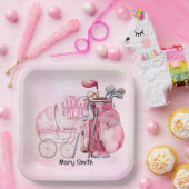 Golf Baby Girl auf rosa Pappteller (Party)