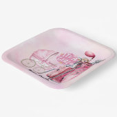 Golf Baby Girl auf rosa Pappteller (Gewinkelt)