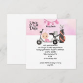 Golf Baby Girl Babydusche auf Rosa Save the Date (Vorne/Hinten)