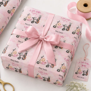 Golf Baby Girl for Baby Dusche auf rosa Geschenkpapier