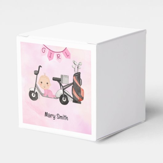 Golf Baby Girl for Baby Dusche auf rosa Geschenkschachtel (Vorderseite)