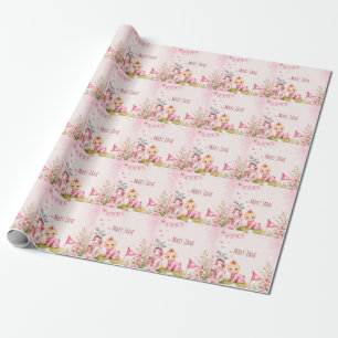 Golf Baby Girl für Baby Shower auf Rosa Geschenkpapier
