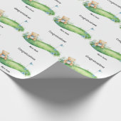 Golf Baby Gratulation  Geschenkpapier (Ecke)