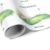 Golf Baby Gratulation  Geschenkpapier (Rolleneckpunkt)