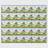 Golf-Baby-Junge auf Golfplatz Geschenkpapier (Flach)