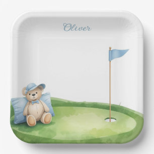 Golf-Baby-Junge auf Putting Green  Pappteller