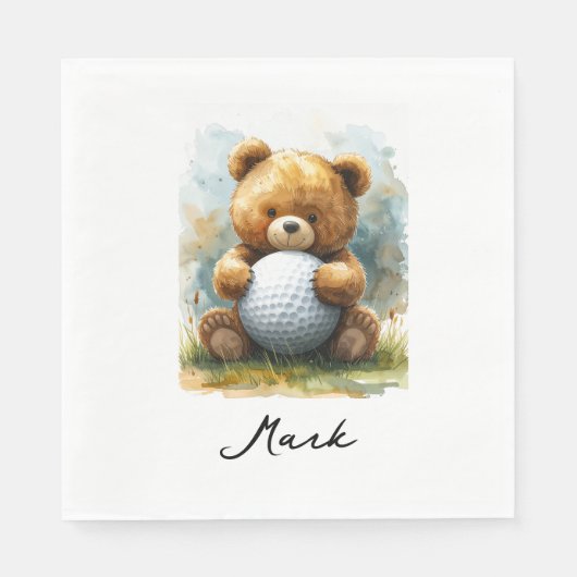 Golf-Baby-Junge auf Putting-Green Serviette (Vorderseite)