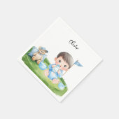 Golf-Baby-Junge auf Putting-Green  Serviette (Ecke)