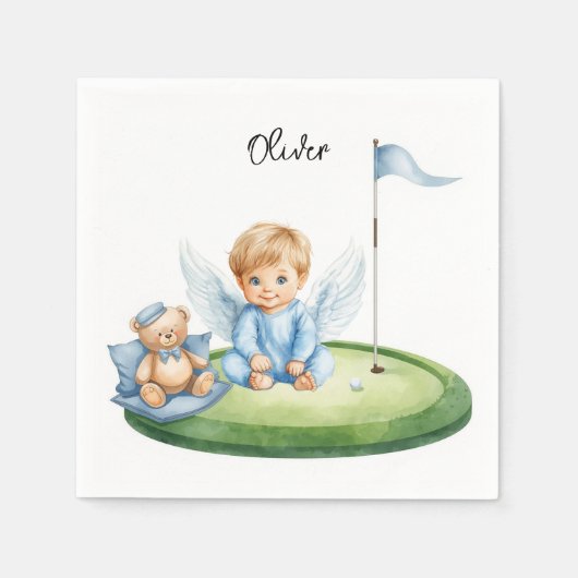 Golf-Baby-Junge auf Putting-Green Serviette (Vorderseite)