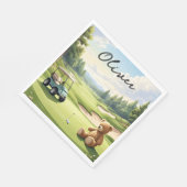 Golf-Baby-Junge auf Putting-Green Serviette (Ecke)