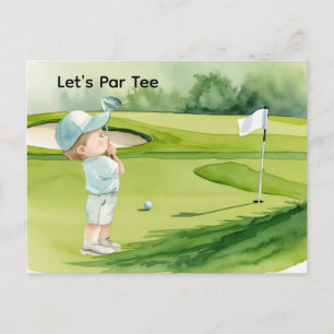 Golf Baby Junge Blau Golf Thema Baby Shower Postkarte